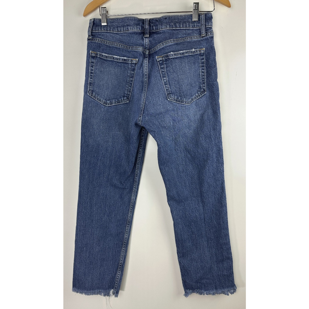 Gap Cheeky Straight High Rise Jeans Button Fly 29 8 R Dark Indigo Blue Denim - Picture 10 of 15